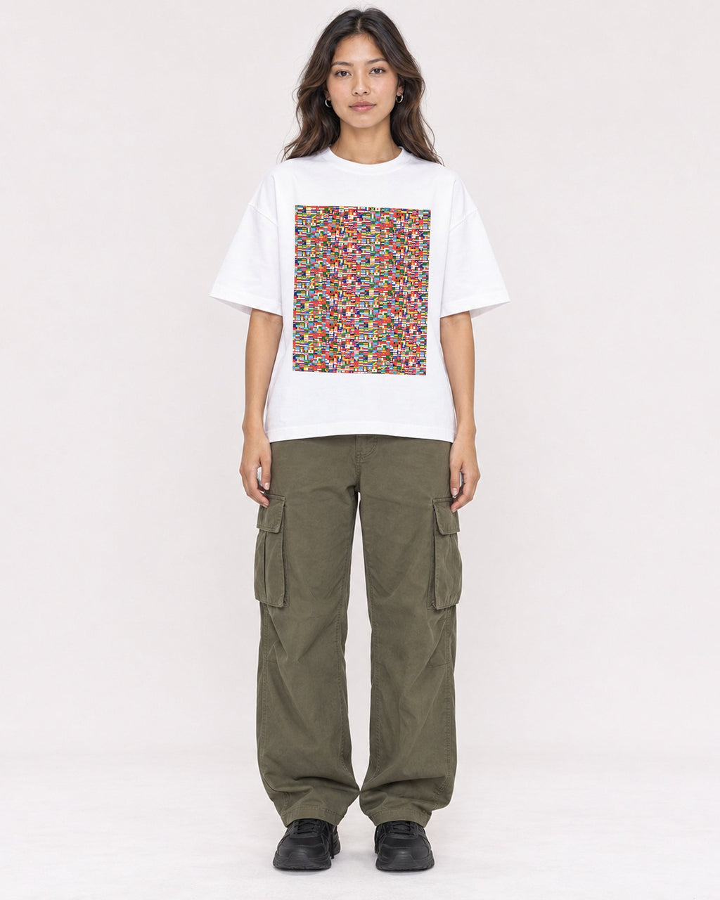 Mockup Boxy Heavyweight Tee White female full-body 02