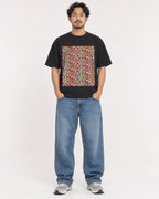 Mockup Boxy Heavyweight Tee Black male full-body 02