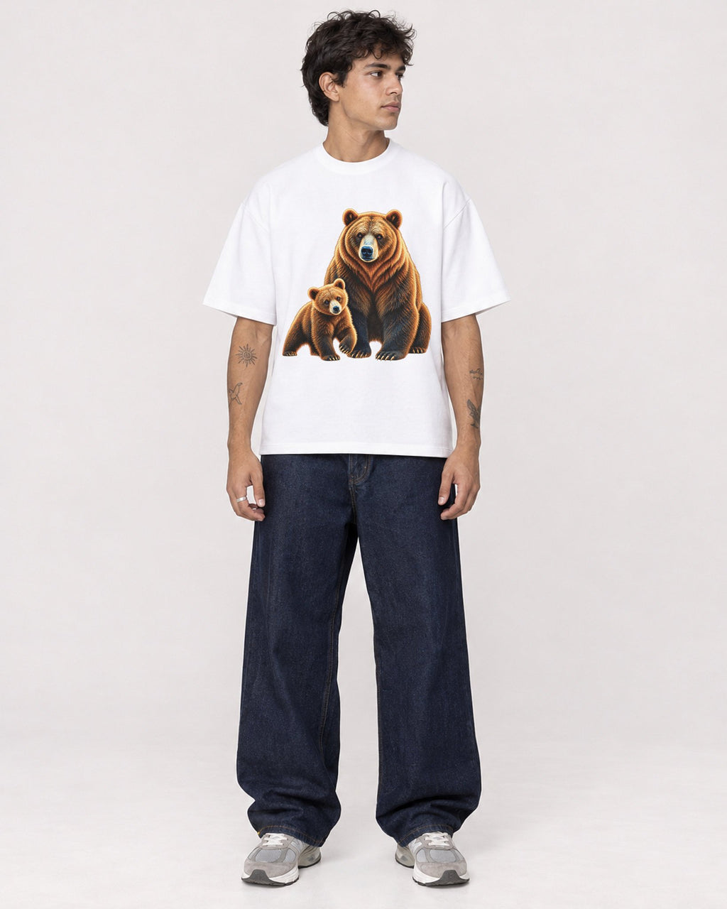 Mockup Boxy Heavyweight Tee White male full-body 06