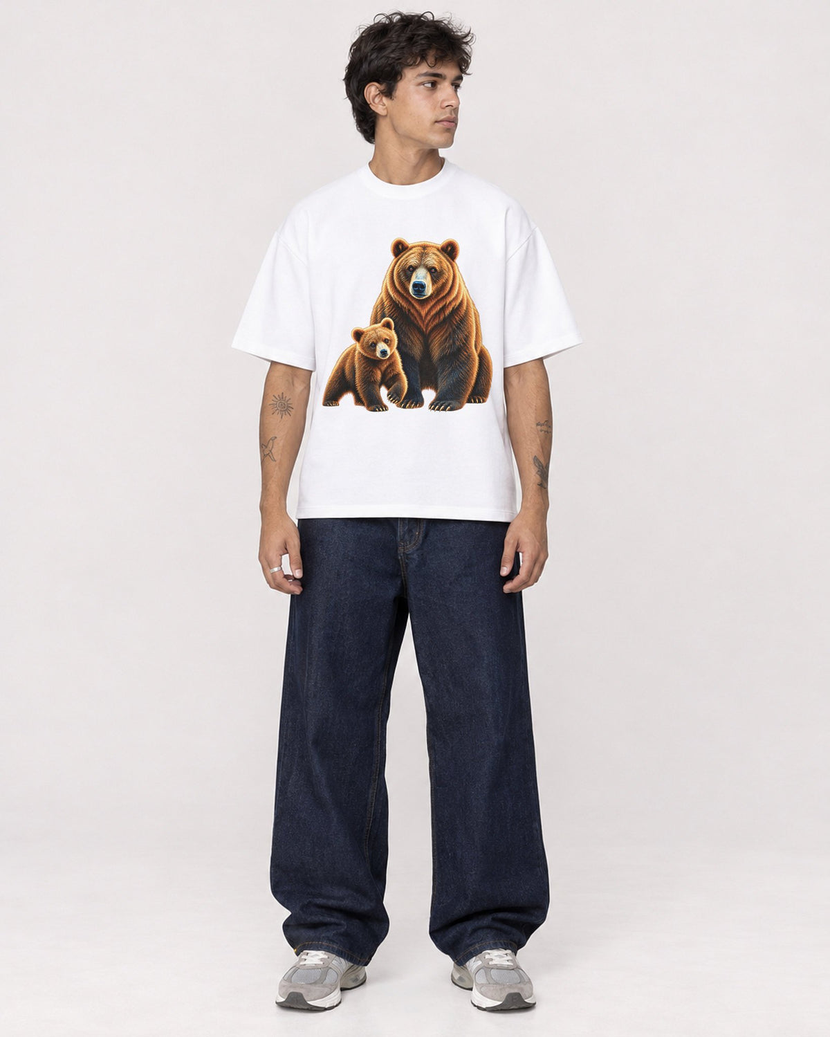 Mockup Boxy Heavyweight Tee White male full-body 06