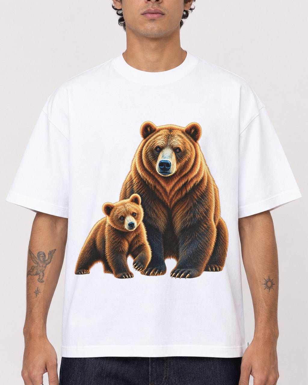 Mockup Boxy Heavyweight Tee White male close-up 06