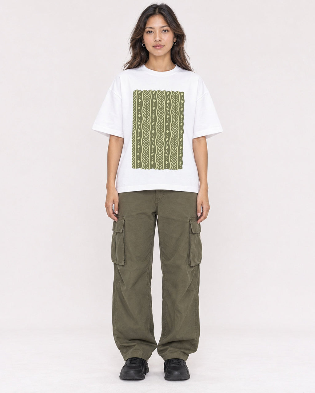 Mockup Boxy Heavyweight Tee White female full-body 02