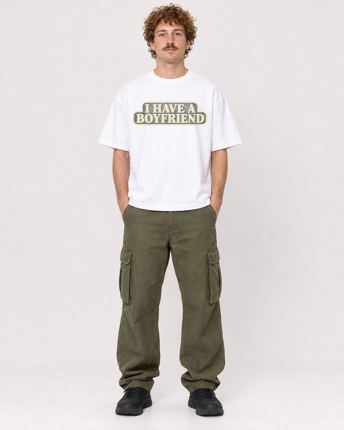 Mockup Boxy Heavyweight Tee White male full-body 09