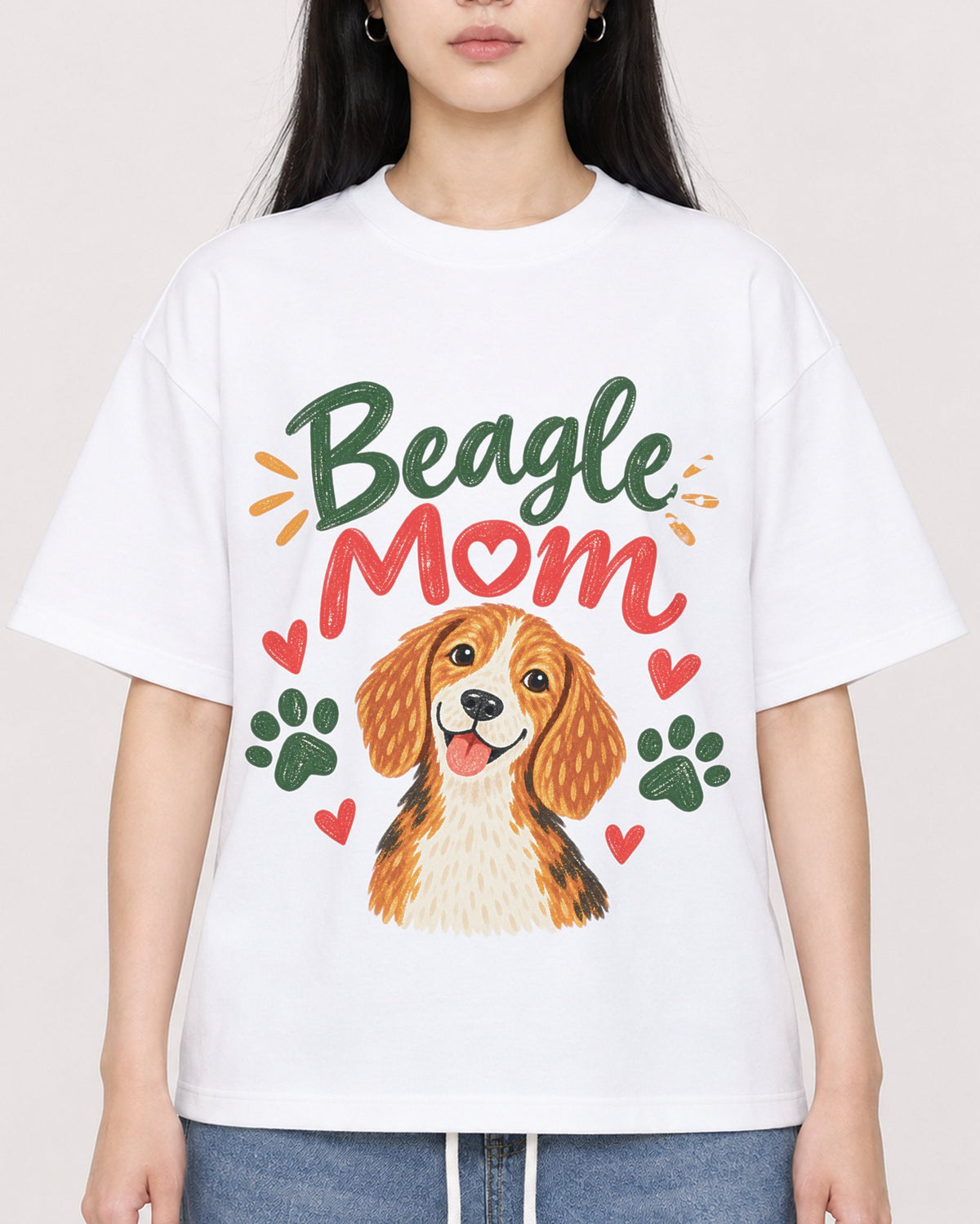 Mockup Boxy Heavyweight Tee White female close-up 01