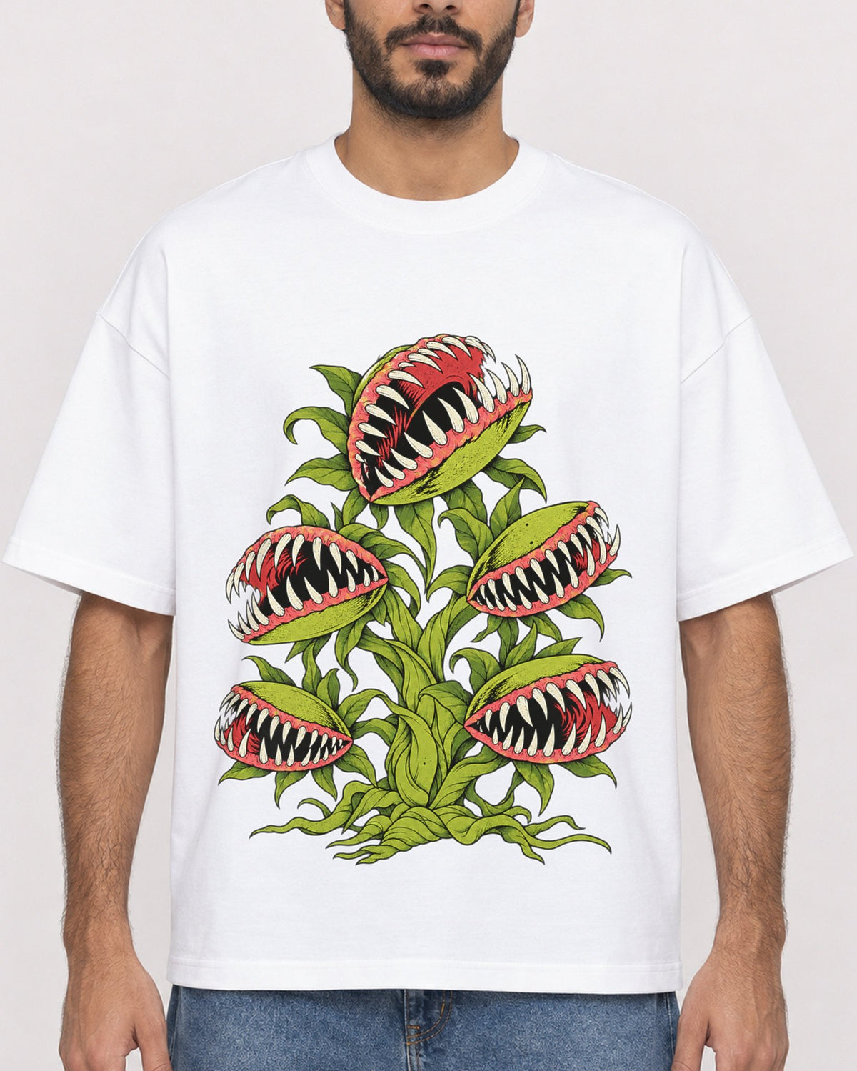 Mockup Boxy Heavyweight Tee White male close-up 07