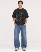 Mockup Boxy Heavyweight Tee Black male full-body 10