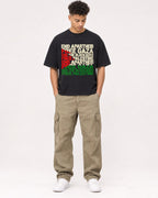 Mockup Boxy Heavyweight Tee Black male full-body 20