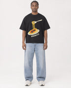 Mockup Boxy Heavyweight Tee Black male full-body 25
