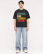 Mockup Boxy Heavyweight Tee Black male full-body 13