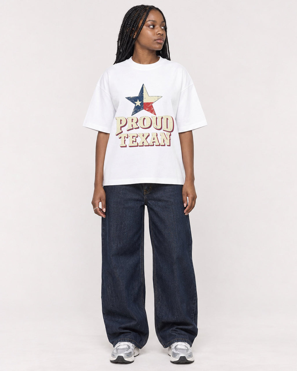 Mockup Boxy Heavyweight Tee White female full-body 04