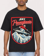 Mockup Boxy Heavyweight Tee Black male close-up 05