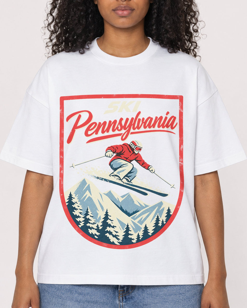 Mockup Boxy Heavyweight Tee White female close-up 05
