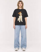Mockup Boxy Heavyweight Tee Black female full-body 19