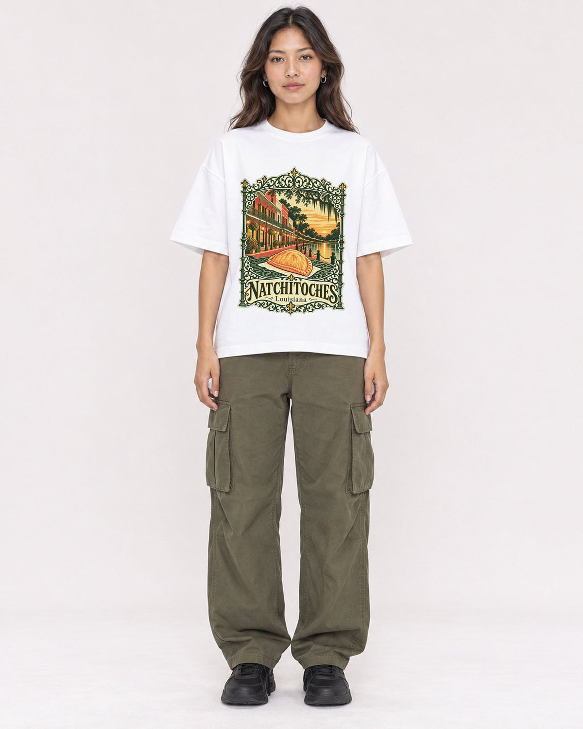 Mockup Boxy Heavyweight Tee White female full-body 02
