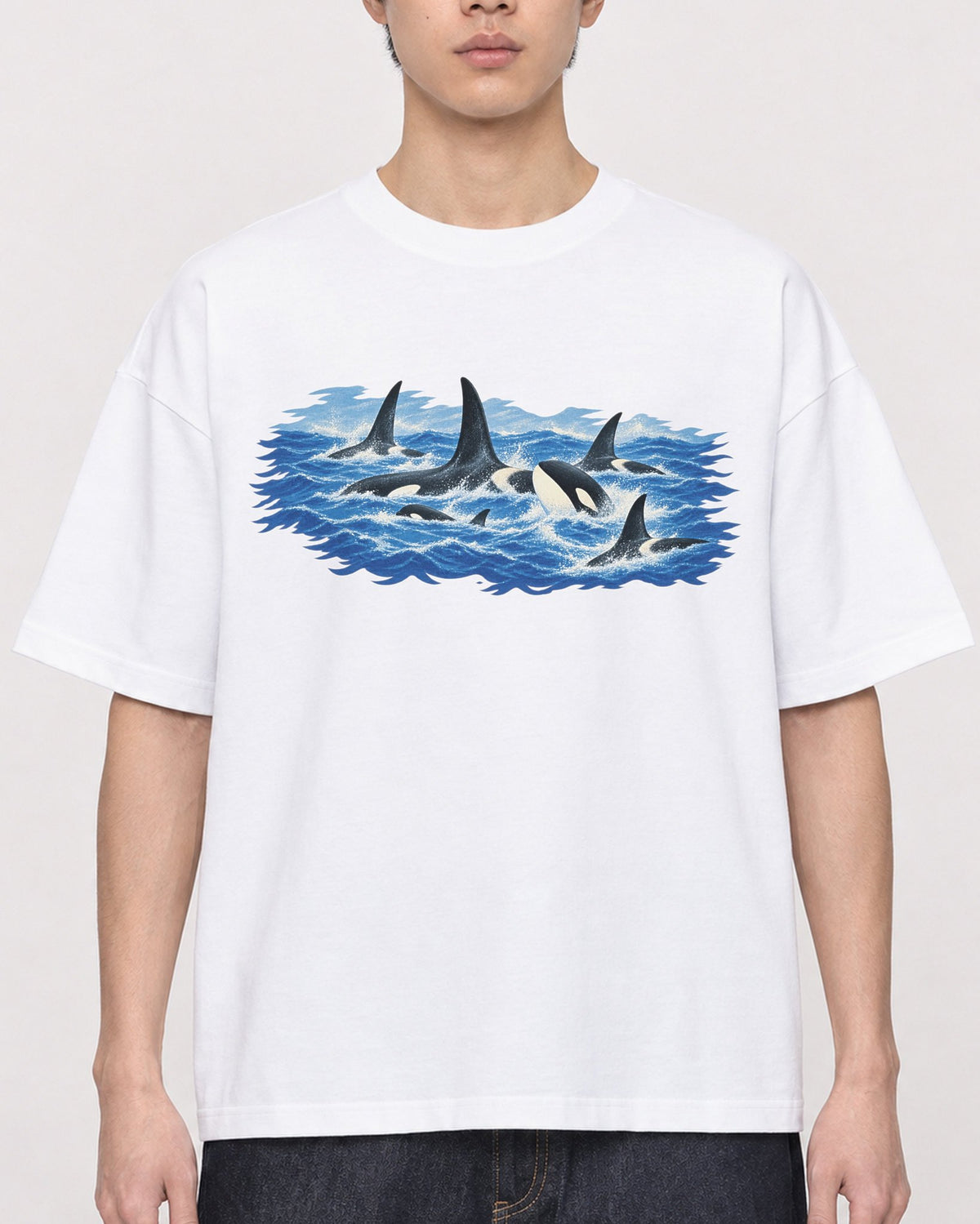 Mockup Boxy Heavyweight Tee White male close-up 01