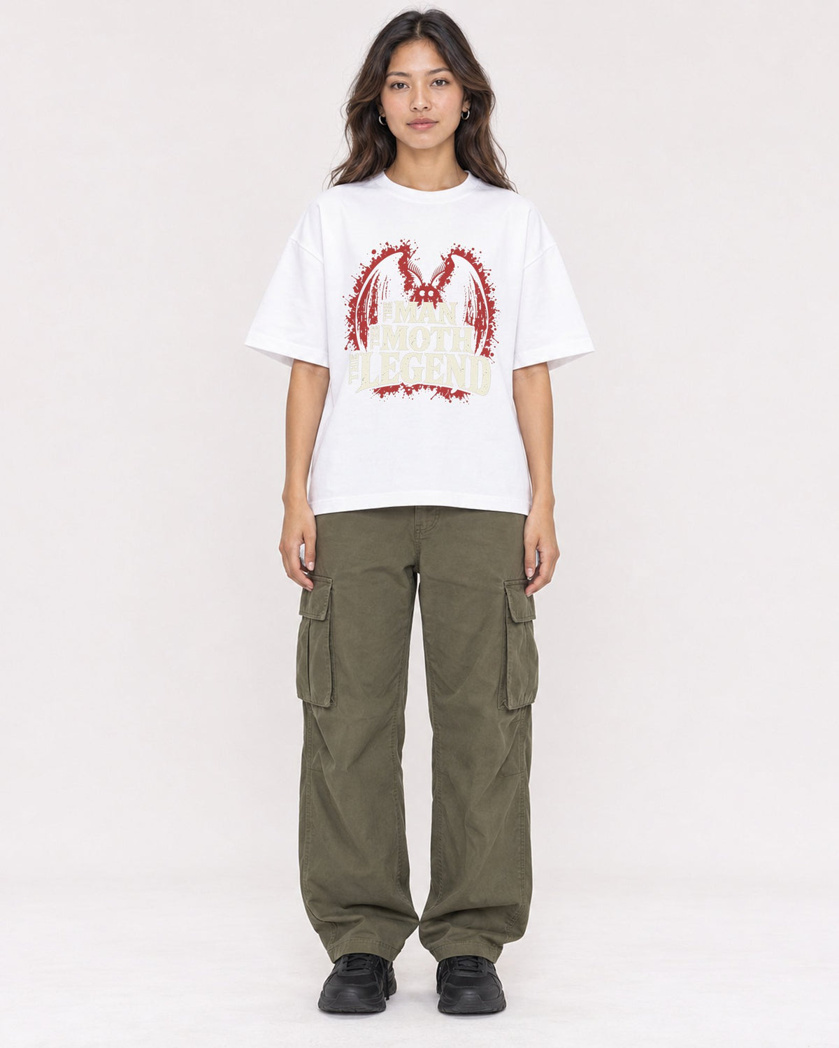 Mockup Boxy Heavyweight Tee White female full-body 02