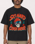 Mockup Boxy Heavyweight Tee Black male close-up 04