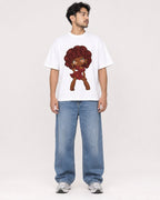 Mockup Boxy Heavyweight Tee White male full-body 02