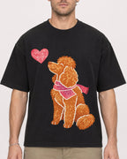 Mockup Boxy Heavyweight Tee Black male close-up 08
