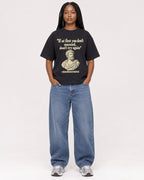 Mockup Boxy Heavyweight Tee Black female full-body 04