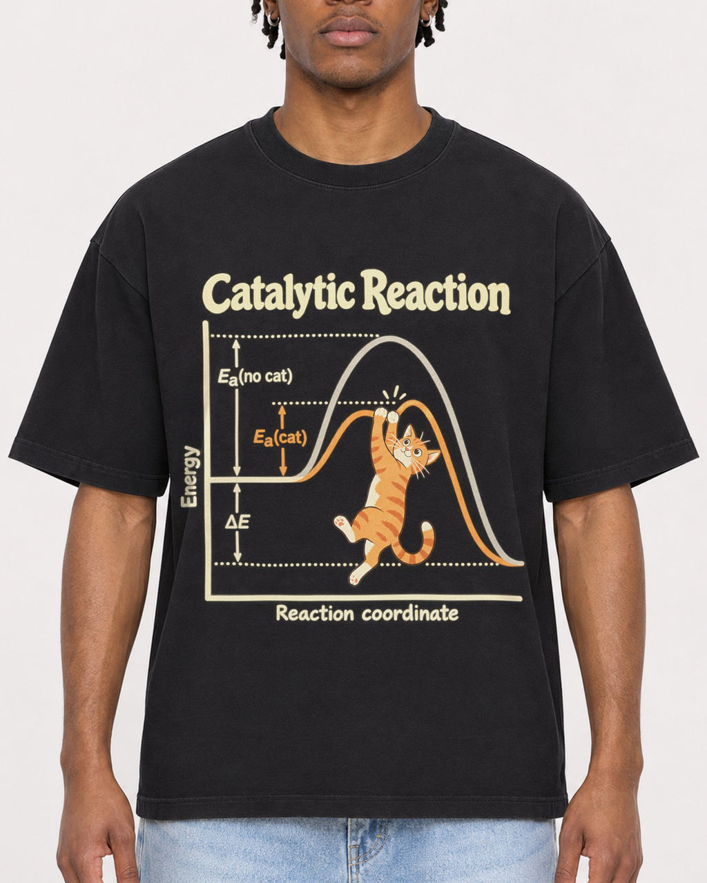 Mockup Boxy Heavyweight Tee Black male close-up 05