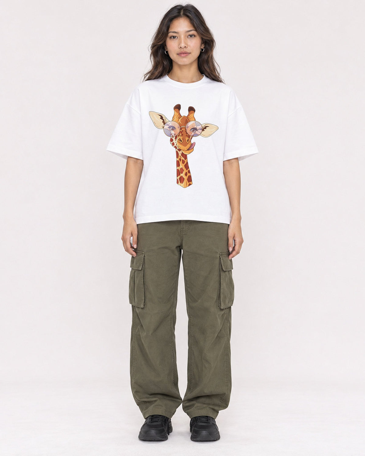 Mockup Boxy Heavyweight Tee White female full-body 02