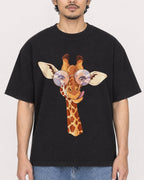Mockup Boxy Heavyweight Tee Black male close-up 02