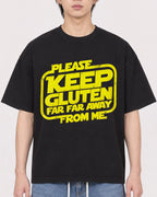 Mockup Boxy Heavyweight Tee Black male close-up 11