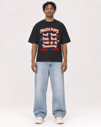 Mockup Boxy Heavyweight Tee Black male full-body 05