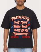 Mockup Boxy Heavyweight Tee Black male close-up 05