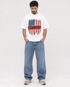 Mockup Boxy Heavyweight Tee White male full-body 07
