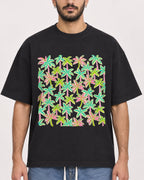 Mockup Boxy Heavyweight Tee Black male close-up 07