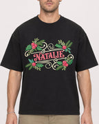 Mockup Boxy Heavyweight Tee Black male close-up 08