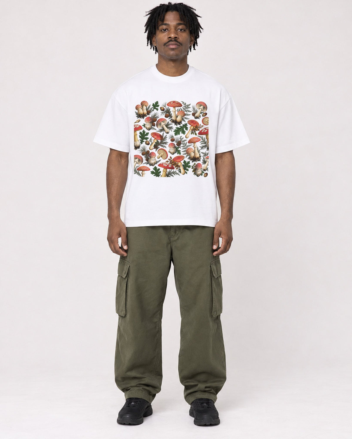 Mockup Boxy Heavyweight Tee White male full-body 04