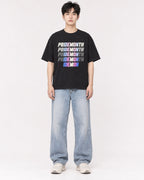 Mockup Boxy Heavyweight Tee Black male full-body 01