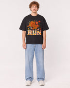 Mockup Boxy Heavyweight Tee Black male full-body 09