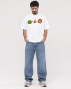Mockup Boxy Heavyweight Tee White male full-body 07