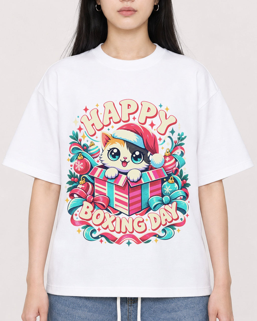 Mockup Boxy Heavyweight Tee White female close-up 01