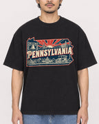 Mockup Boxy Heavyweight Tee Black male close-up 02