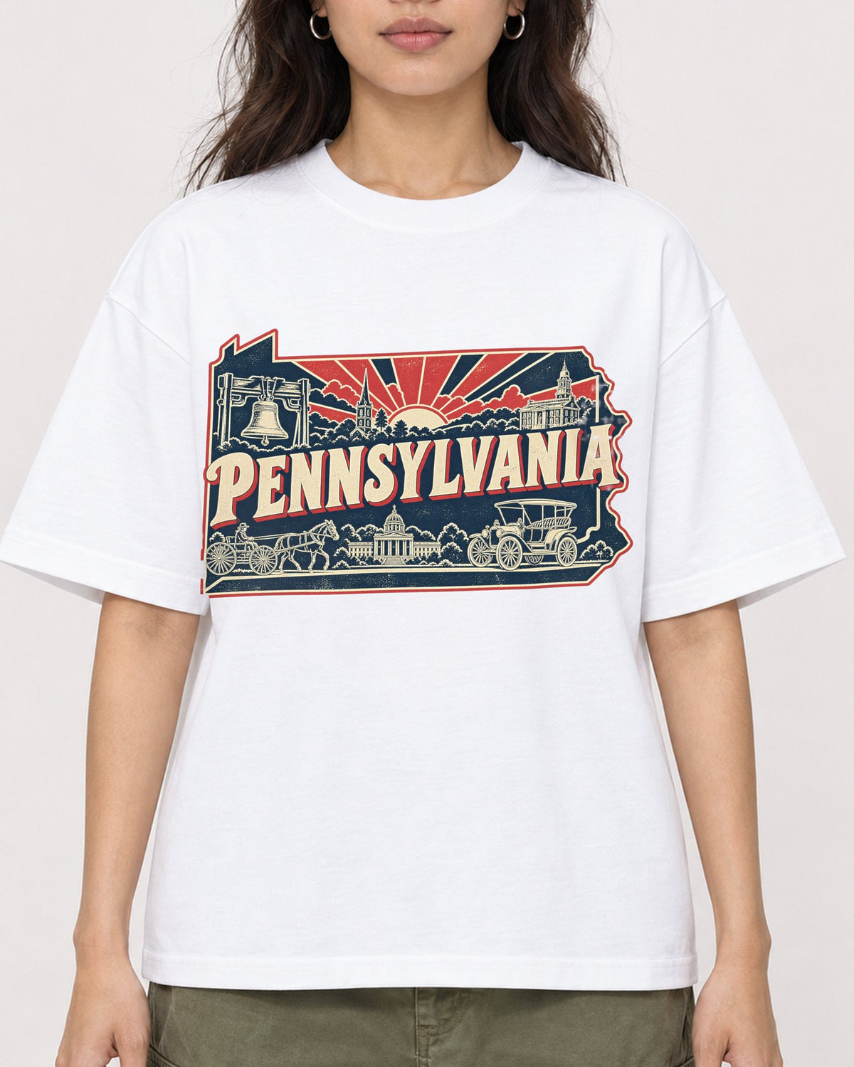 Mockup Boxy Heavyweight Tee White female close-up 02