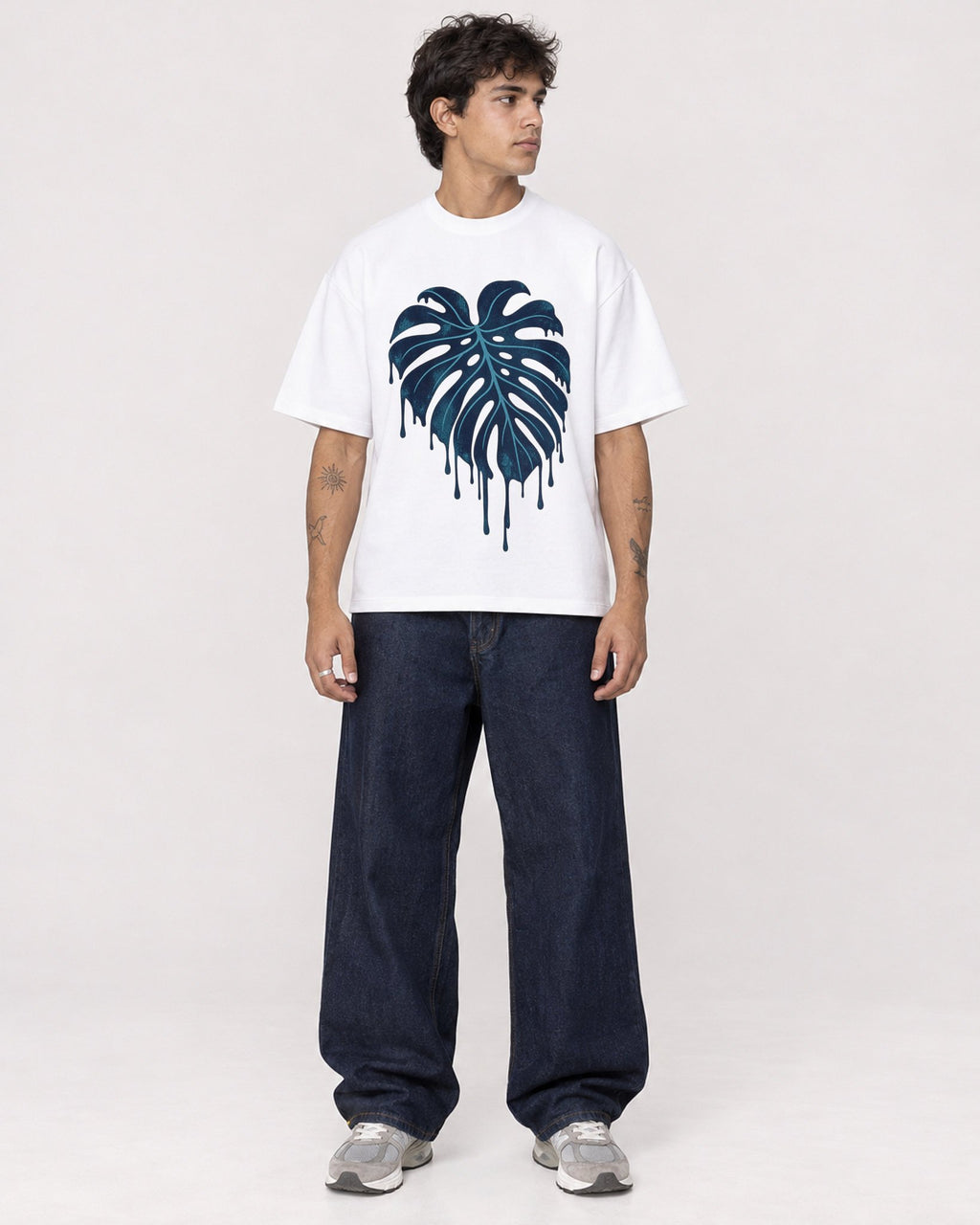 Mockup Boxy Heavyweight Tee White male full-body 06