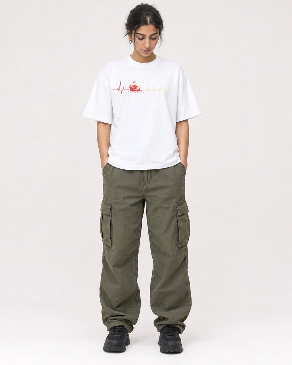 Mockup Boxy Heavyweight Tee White female full-body 17