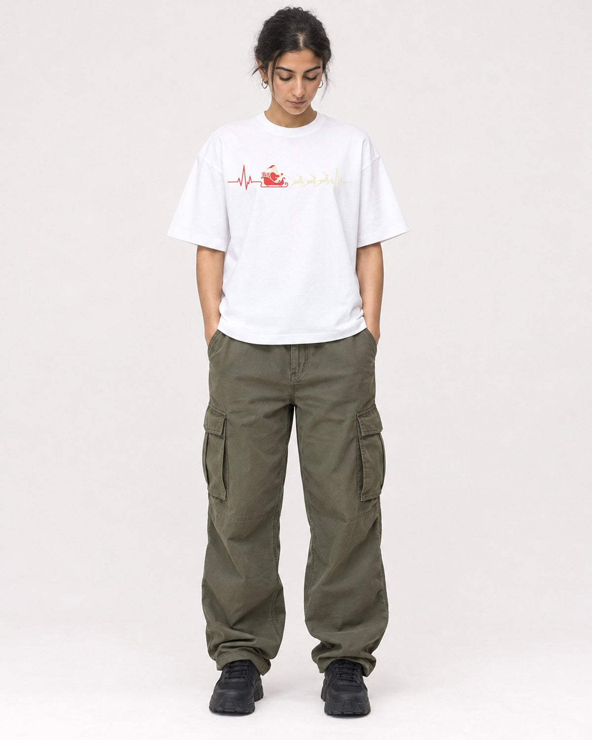 Mockup Boxy Heavyweight Tee White female full-body 17