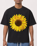 Mockup Boxy Heavyweight Tee Black male close-up 15