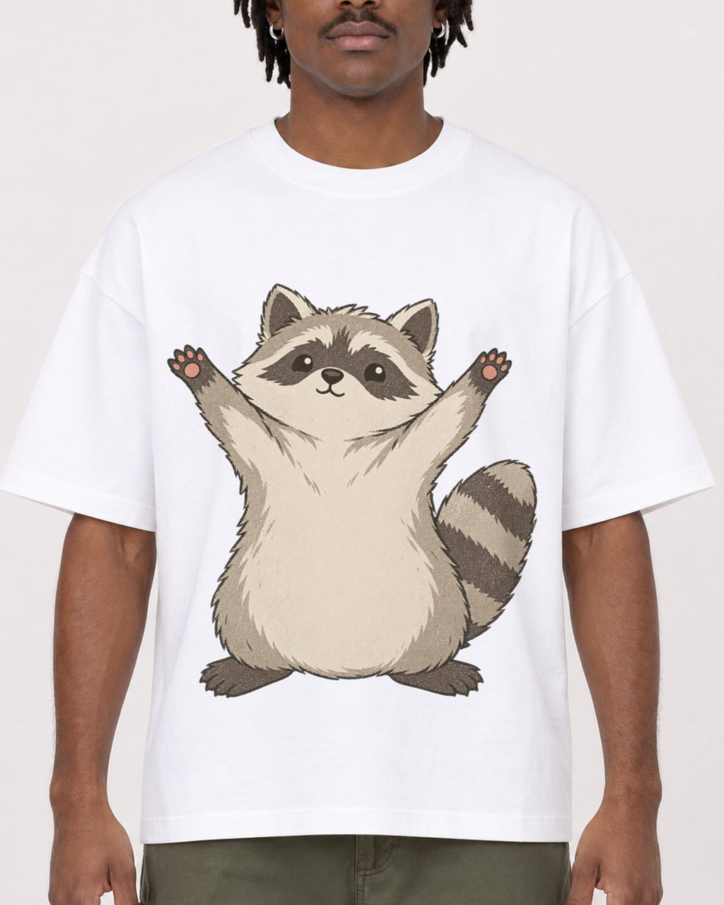 Mockup Boxy Heavyweight Tee White male close-up 04