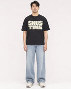 Mockup Boxy Heavyweight Tee Black male full-body 13