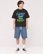 Mockup Boxy Heavyweight Tee Black male full-body 03