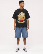 Mockup Boxy Heavyweight Tee Black male full-body 15