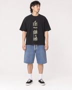 Mockup Boxy Heavyweight Tee Black male full-body 23