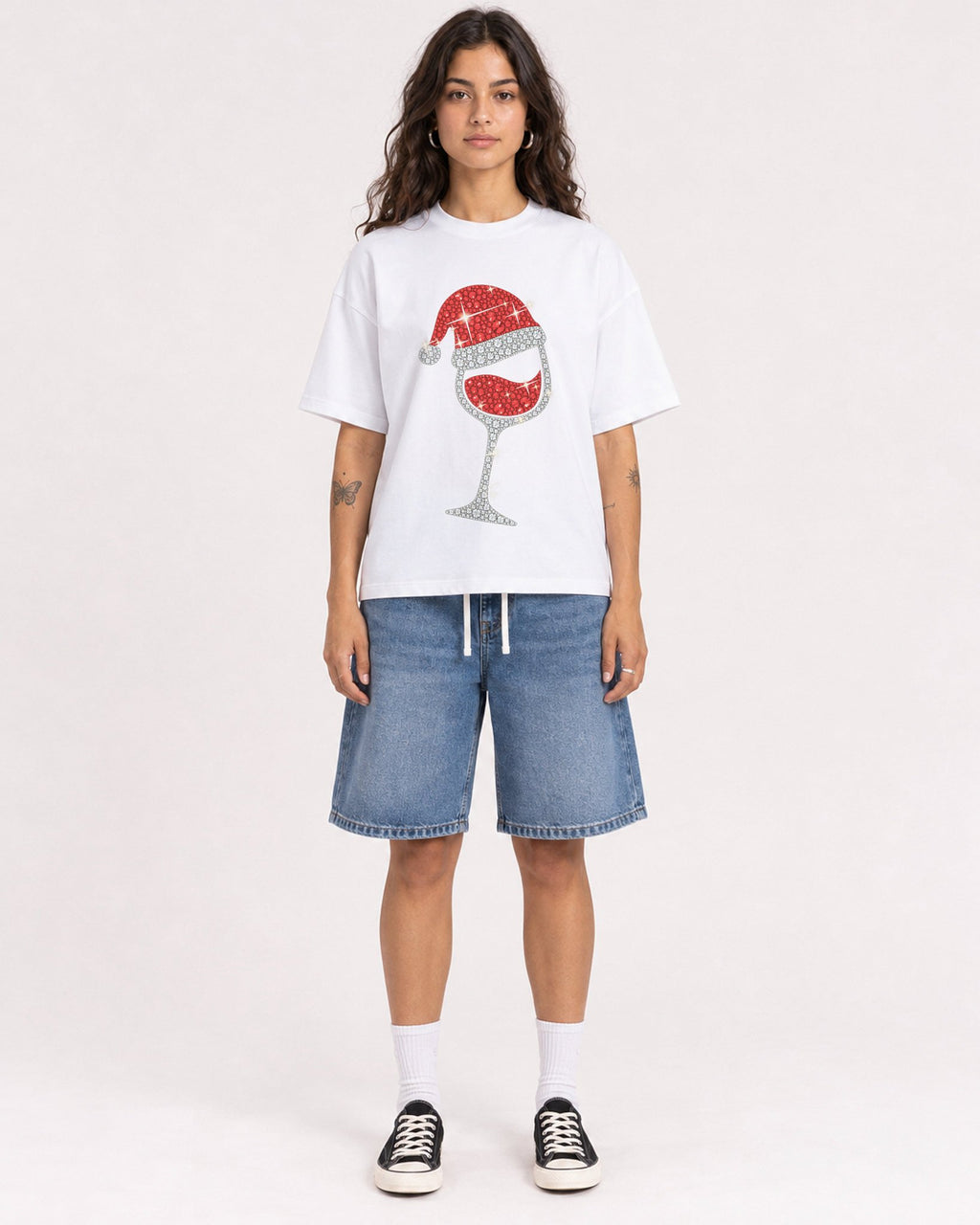 Mockup Boxy Heavyweight Tee White female full-body 06